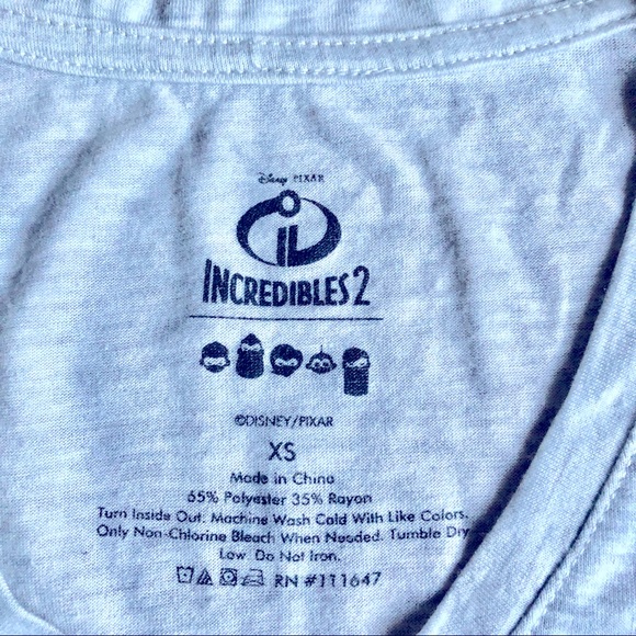 Disney Pixar Incredibles2 Shirt Gray XS Juniors - Picture 3 of 12